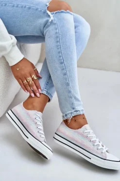 Trampki Damskie Ozdobione Cekinami Multikolor Nolrina