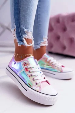 Trampki Damskie Transparentne Różowe Miltown