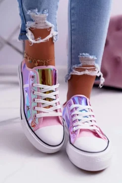 Trampki Damskie Transparentne Różowe Miltown