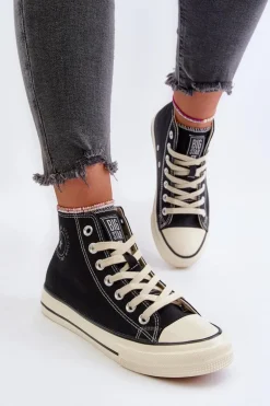 Trampki Damskie Wysokie Big Star NN274283 Czarne