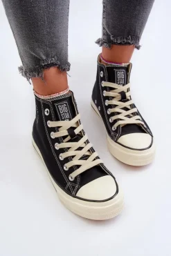 Trampki Damskie Wysokie Big Star NN274283 Czarne