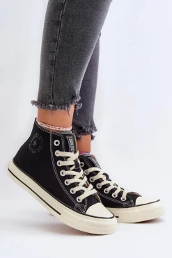 Trampki Damskie Wysokie Big Star NN274283 Czarne