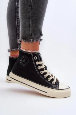 Trampki Damskie Wysokie Big Star NN274283 Czarne