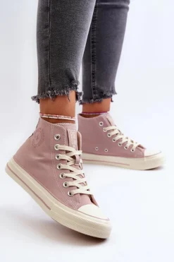 Trampki Damskie Wysokie Big Star NN274277 Różowe