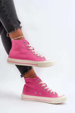 Trampki Damskie Wysokie Big Star NN274282 Różowe