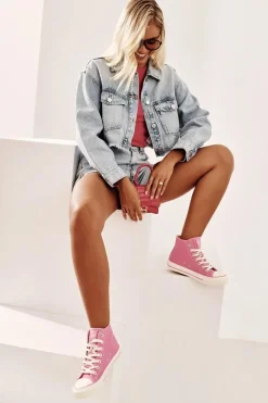 Trampki Damskie Wysokie Big Star NN274282 Różowe