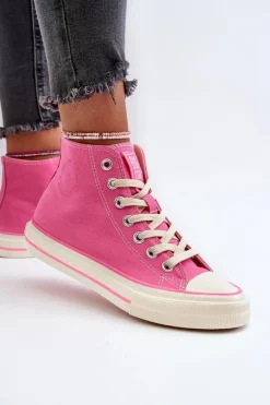 Trampki Damskie Wysokie Big Star NN274282 Różowe