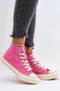 Trampki Damskie Wysokie Big Star NN274282 Różowe