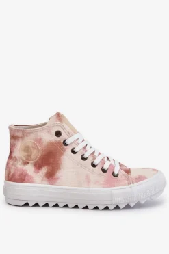 Trampki Damskie Wysokie Big Star LL274048 Beżowo-Różowe