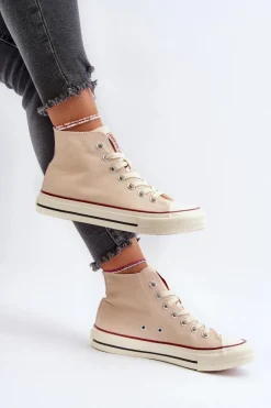 Trampki Damskie Wysokie Big Star NN274278 Beżowe
