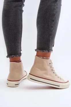 Trampki Damskie Wysokie Big Star NN274278 Beżowe