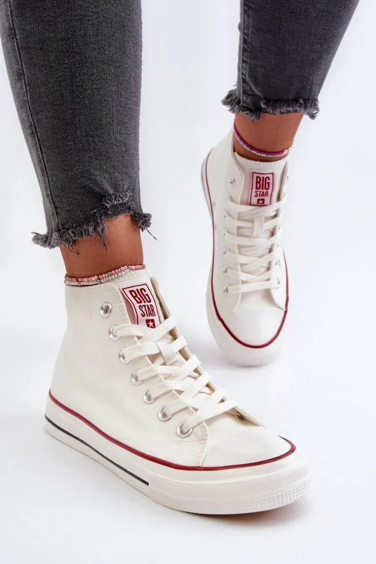 Trampki Damskie Wysokie Big Star NN274276 Białe