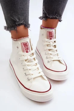 Trampki Damskie Wysokie Big Star NN274276 Białe