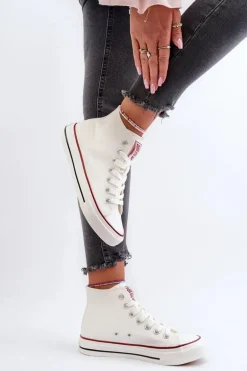 Trampki Damskie Wysokie Big Star NN274276 Białe