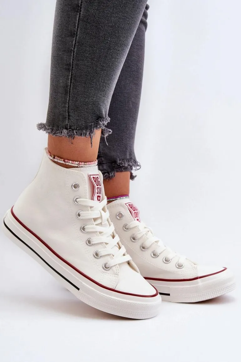 Trampki Damskie Wysokie Big Star NN274276 Białe