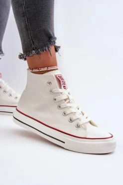 Trampki Damskie Wysokie Big Star NN274276 Białe