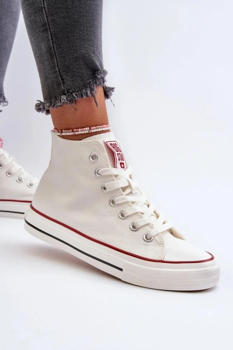 Trampki Damskie Wysokie Big Star NN274276 Białe