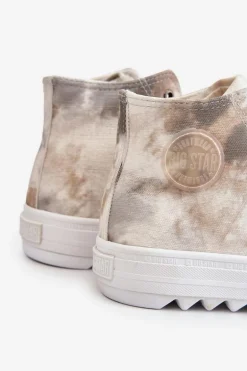 Trampki Damskie Wysokie Big Star LL274047 Biało-Zielone