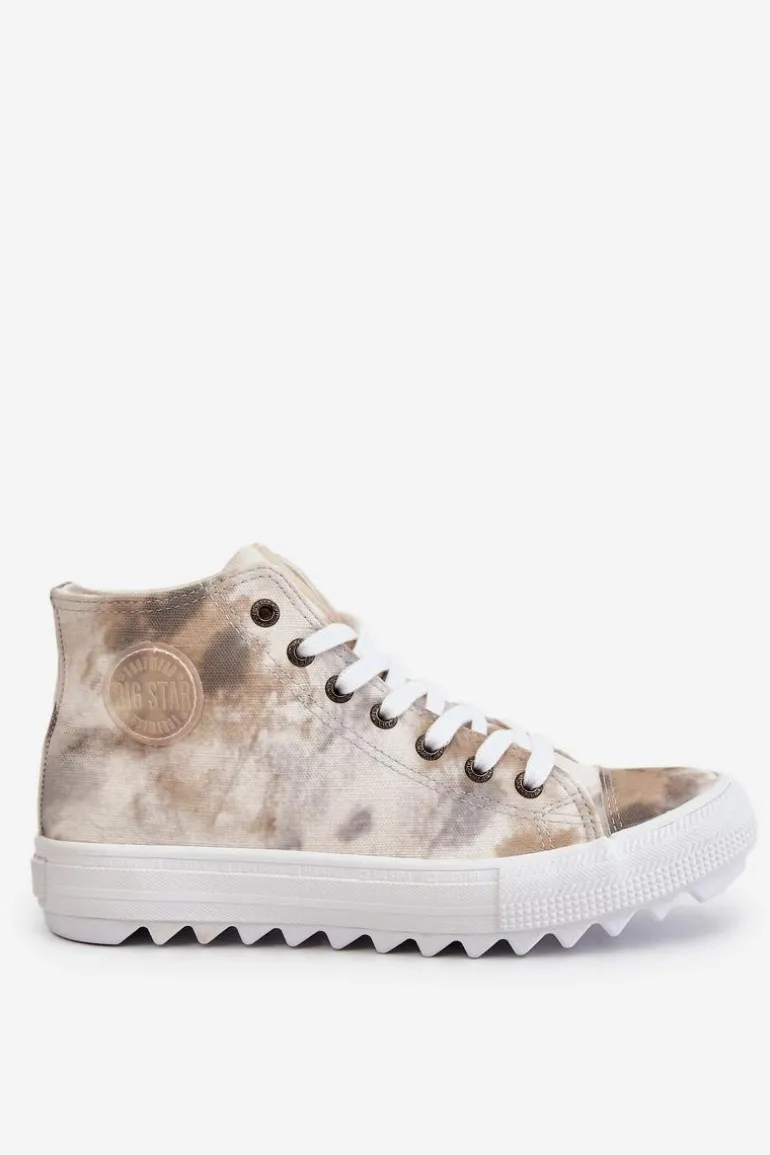 Trampki Damskie Wysokie Big Star LL274047 Biało-Zielone