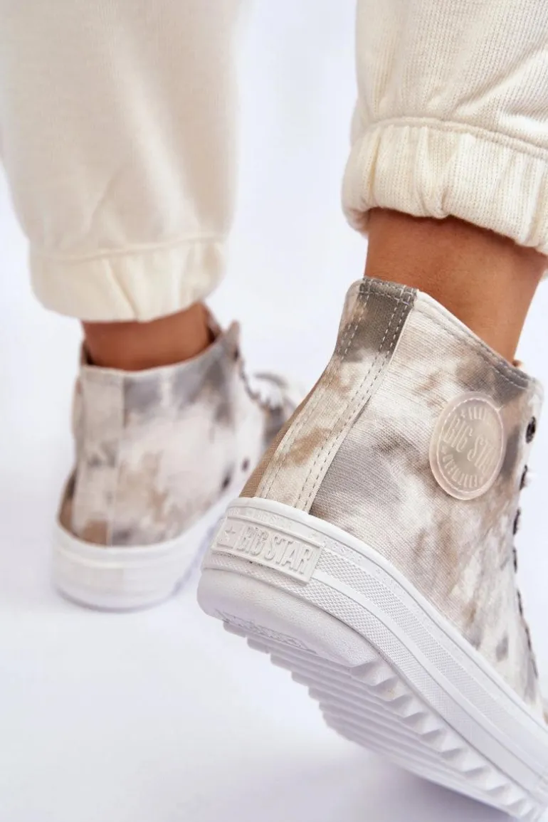 Trampki Damskie Wysokie Big Star LL274047 Biało-Zielone