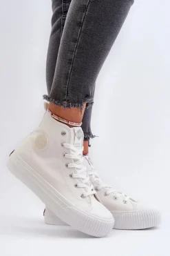 Trampki Damskie Wysokie Lee Cooper LCW-24-02-2132 Białe