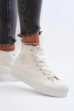 Trampki Damskie Wysokie Lee Cooper LCW-24-02-2132 Białe