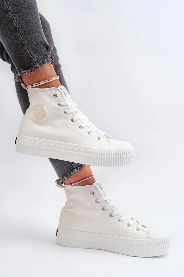 Trampki Damskie Wysokie Lee Cooper LCW-24-02-2132 Białe