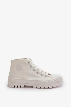 Trampki Damskie Z Cholewką Za Kostkę Big Star OO274009 Białe