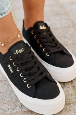 Trampki Damskie Z Koronką Lee Cooper LCW-25-31-3439L Czarne