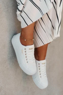 Trampki Damskie Z Koronką Lee Cooper LCW-25-31-3438L Białe
