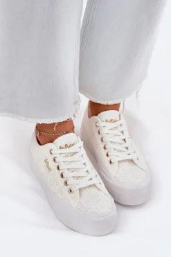 Trampki Damskie Z Koronką Lee Cooper LCW-25-31-3438L Białe