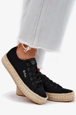 Trampki Damskie Z Plecionką Lee Cooper LCW-25-44-3216 Czarne