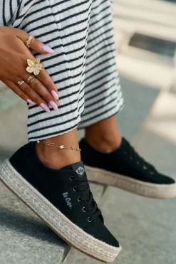 Trampki Damskie Z Plecionką Lee Cooper LCW-25-44-3216 Czarne