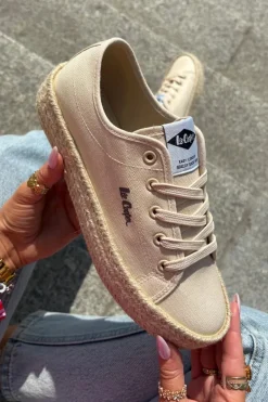 Trampki Damskie Z Plecionką Lee Cooper LCW-25-44-3215 Beżowe