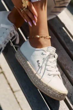 Trampki Damskie Z Plecionką Lee Cooper LCW-25-44-3217 Białe