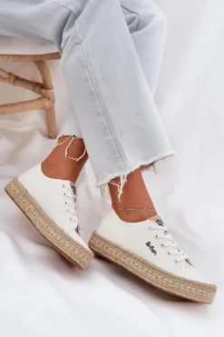 Trampki Damskie Z Plecionką Lee Cooper LCW-25-44-3217 Białe