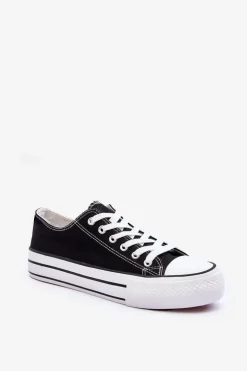 Trampki Klasyczne Niskie Na Platformie Czarne Jazlyn