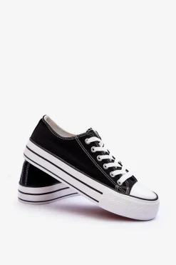 Trampki Klasyczne Niskie Na Platformie Czarne Jazlyn