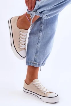 Trampki Klasyczne Niskie Damskie Jasnobeżowe Vegas