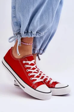 Trampki Klasyczne Niskie Damskie Czerwone Vegas