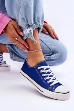 Trampki Klasyczne Niskie Damskie Niebieskie Vegas