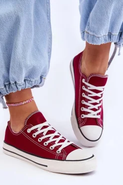 Trampki Klasyczne Niskie Damskie Bordowe Vegas