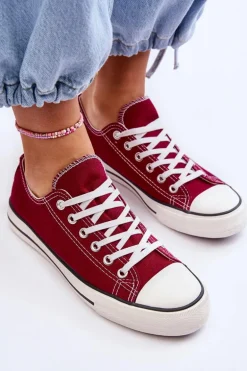 Trampki Klasyczne Niskie Damskie Bordowe Vegas