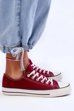 Trampki Klasyczne Niskie Damskie Bordowe Vegas