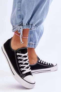 Trampki Klasyczne Niskie Damskie Czarne Vegas