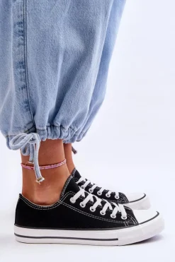 Trampki Klasyczne Niskie Damskie Czarne Vegas