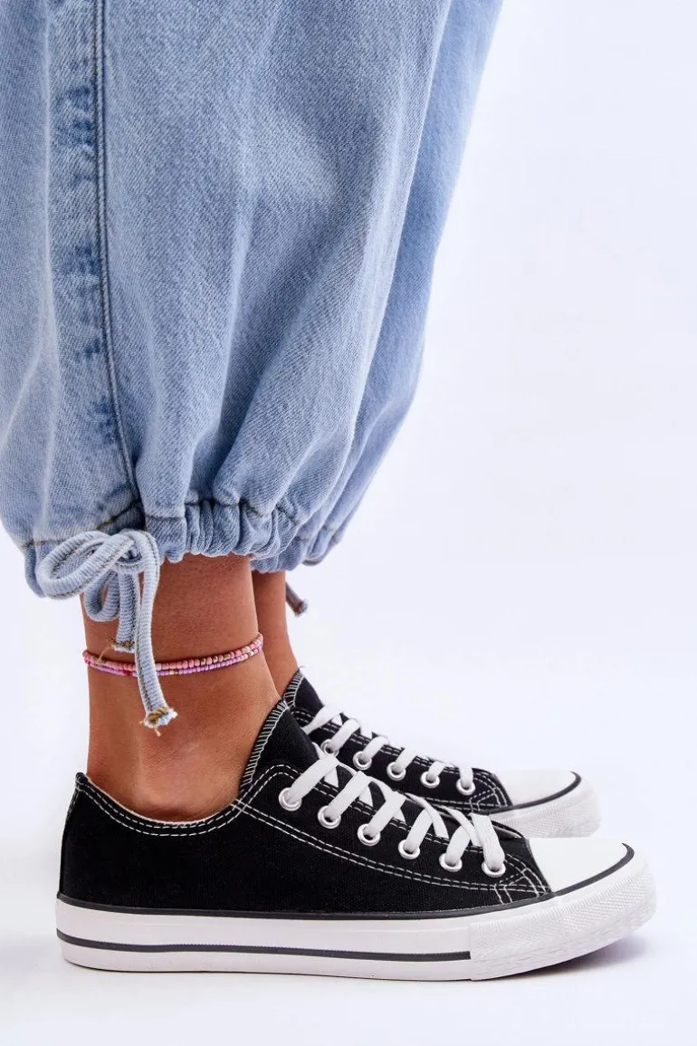 Trampki Klasyczne Niskie Damskie Czarne Vegas