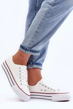 Trampki Klasyczne Niskie Na Platformie Białe Jazlyn