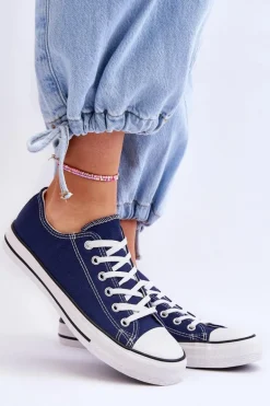 Trampki Klasyczne Niskie Damskie Granatowe Vegas