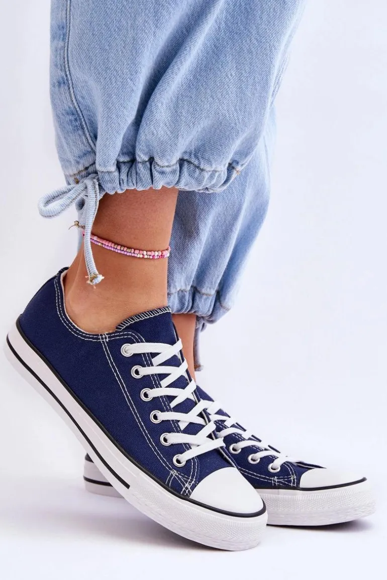 Trampki Klasyczne Niskie Damskie Granatowe Vegas